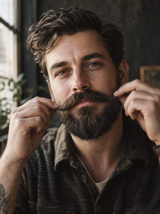 Portrait of a man with a moustache